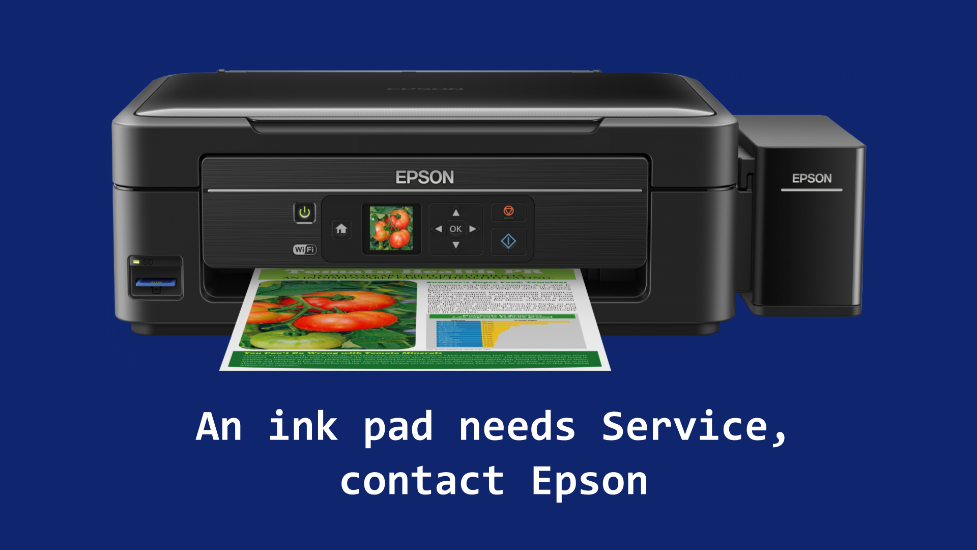 Epson printer error - An ink pad needs Service